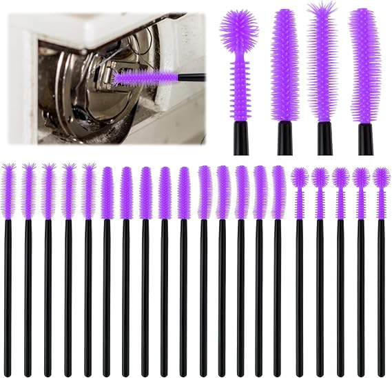 20Pcs Silicone Sewing Machine Cleaning Tools Brushes Quilting Notions Sewing Notions Supplies Reusable Cleaning Tools Gadgets for Nook Cranny Spool Gaps, Purple
