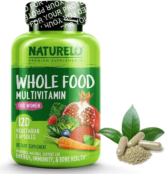 NATURELO Whole Food Multivitamin for Women 50+ (Iron Free) with Vitamins, Minerals, Organic Extracts - Supplement for Post Menopausal Women Over 50 - No GMO - 120 Vegan Capsules