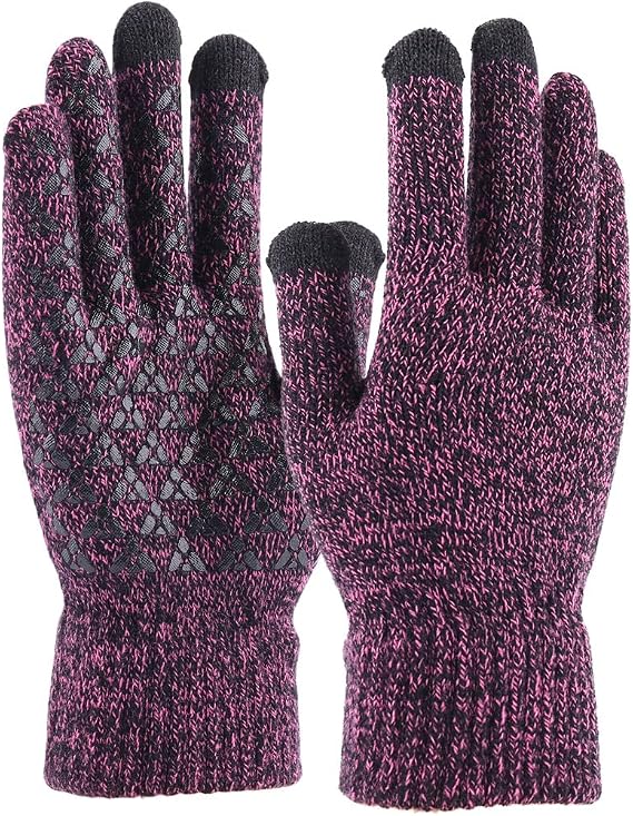 Knit Winter Gloves Touch Screen Gloves Men Women Upgraded Touchscreen Texting Gloves Anti-Slip Warm Gloves