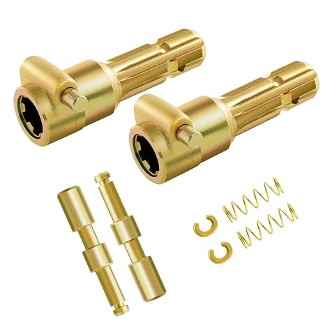 2 Pack PTO Extension Adapter with 2 Pack PTO Power Take Off Pin Quick Yoke, Female 1-3/8" & 6 Spline, Male 1-3/8" & 6 Spline,70 HP PTO Shaft Extension Parts,PTO Link Quick Connect for Tractor