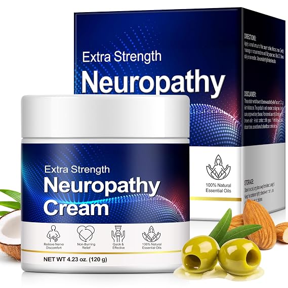 Neuropathy Relief Cream for Feet, Legs, joints, Muscles, Nerve Discomfort, Tingling, Deep Hydration, with Rosemary, Lavendar Natural Formula, Gentle & Fast-Absorbing|4.23 Oz