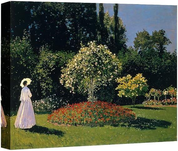 ELITEART-Jeanne Marguerite Lecadre in the garden By Claude Monet Giclee Art Canvas prints Size:20"x16"