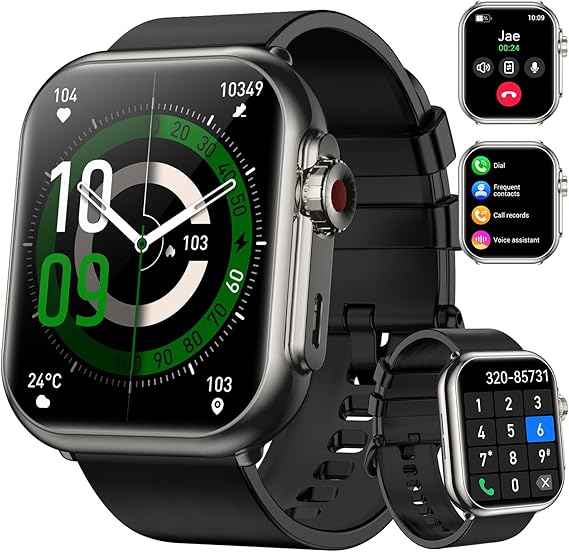 Smart Watch for Men - 1000 mAh Battery 1.85" HD Fitness Tracker with Heart Rate Sleep Monitor Fitness Watch with 120+ Sport Modes with IP68 Waterproof with Smartwatch for iOS Android
