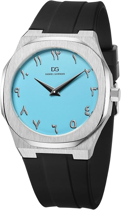 Men's Watch Quartz Analog Stainless Steel, 50M Waterproof Minimalist Thin Men Wrist Watches, Easy Reader Big Face Mens Luxury Watch with Super Soft Comfortable Silicon Band