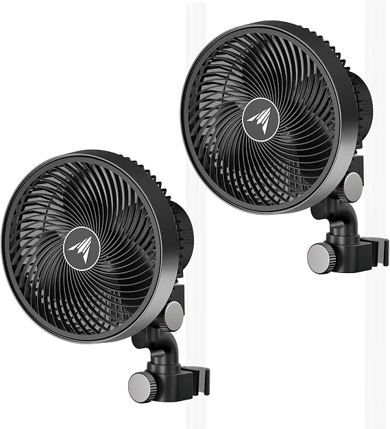 AC Infinity CLOUDRAY S6 Grow Tent Oscillating Clip Fan 6, 2-Pack