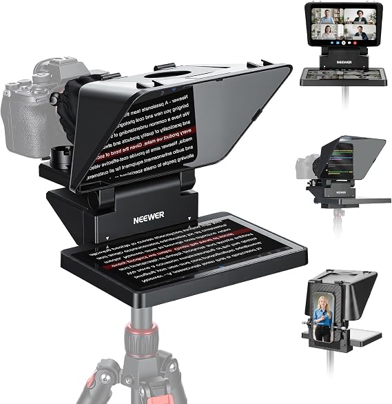 NEEWER X11 2 in 1 Teleprompter 11" with Monitor, Supports Screen Mirroring | Portable Prompter for Camera Phone Webcam, Compatible with Windows MacOS, for YouTube Twitch Live Streaming Video Conference