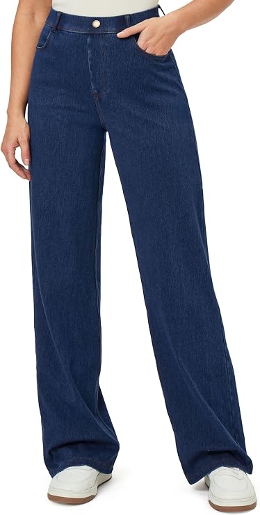 IUGA Stretchy Wide Leg Jeans for Women High Waist Sweatpants Pull On Jeans