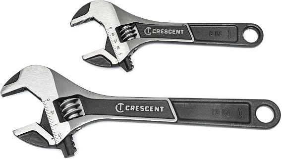 Crescent 2 Piece Wide Jaw Adjustable Wrench Set | 6" & 10" | ATWJ2610VS
