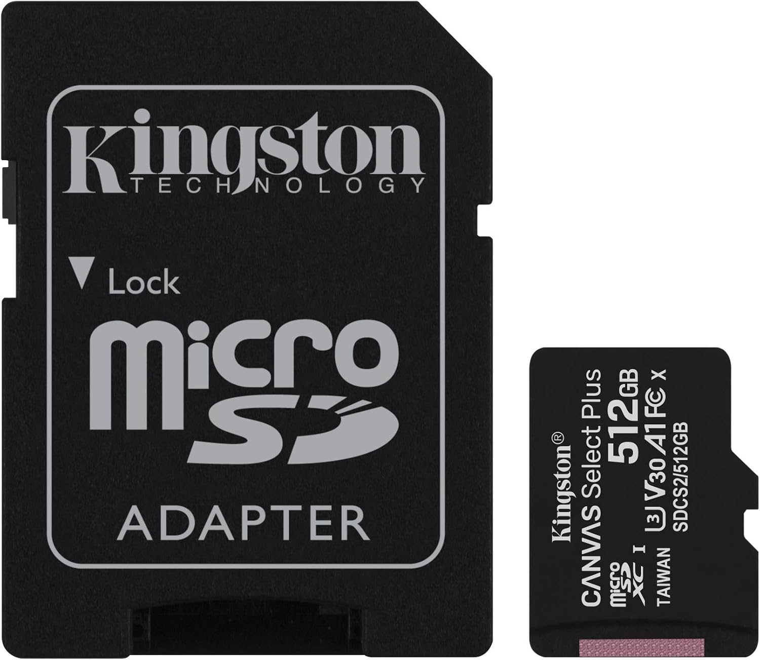 Kingston Canvas Select Plus microSD Card SDCS2512 GB Class 10 SD Adapter Included