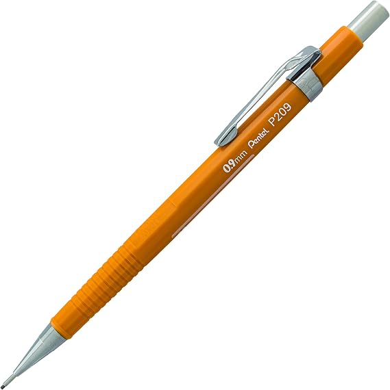 Pentel Sharp Mechanical Pencil, 0.9mm Lead Size, Yellow Barrel, Box of 12 Pencils (P209G)