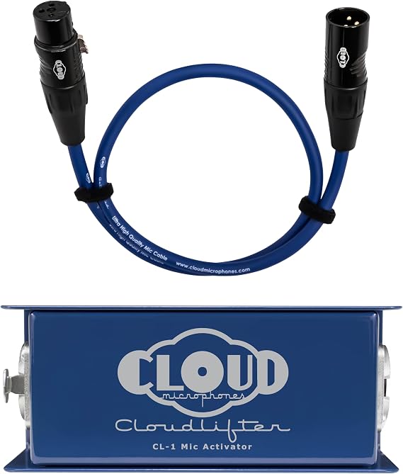 Cloud Microphones - Cloudlifter CL-1 Mic Activator and 1.5ft Get Lifted Studio XLR Microphone Cable