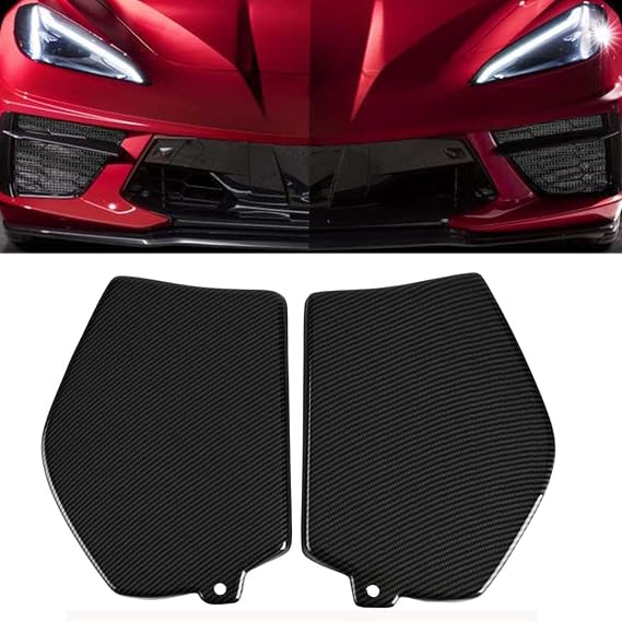 Front Strut Cover Tower Replacement,Carbon Fiber Style Engine Bay Shocking Absorbing Tower Cover Caps w/o Trim Mag Ride for Corvette C8 2020-2022