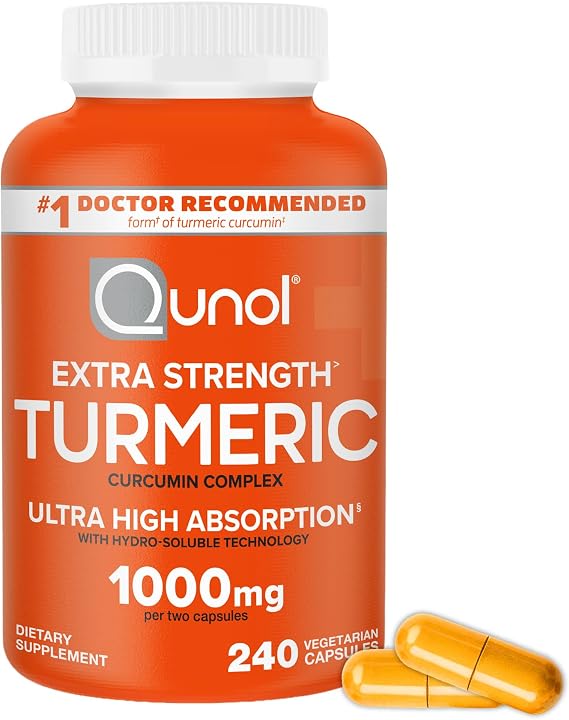 Qunol Turmeric Curcumin 1000mg, Ultra High Absorption Supplement, 250 Count