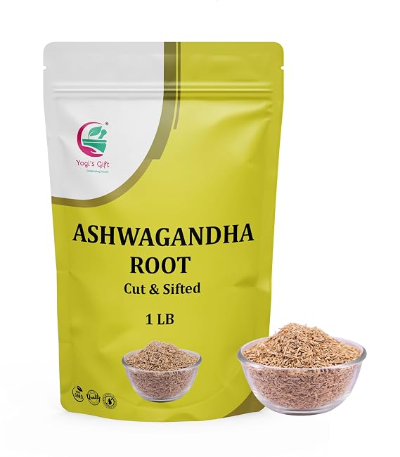 Ashwagandha Root 1lb | Dried Ashwagandha Herb | 100% Naturally Dried | Withania Somnifera | Best Particle Size For Making Tea | by Yogi's Gift
