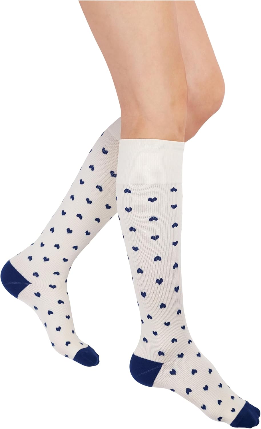 Women’s Heart Pattern Knee High 15-20 mmHg Graduated Compression Socks