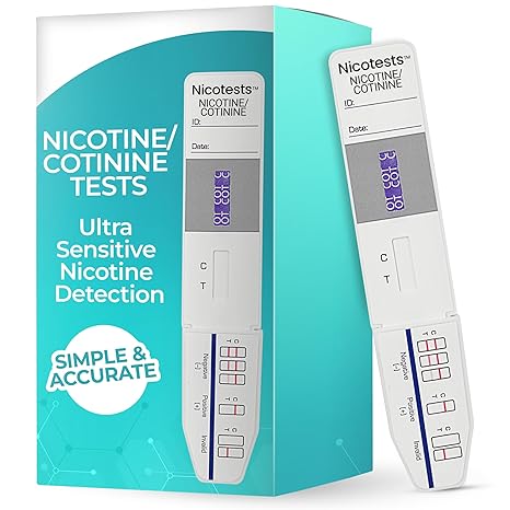 Nicotine/Tobacco Test Kit for Vapor Detection, Employment, Medical and Insurance - 10 Pack by NicoTests 200 Ng Test.