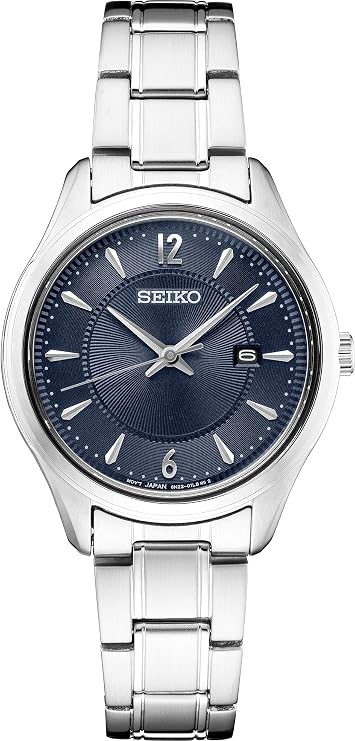 Seiko Essentials SUR425 Women's Dress Watch, Silver, blue, Must have