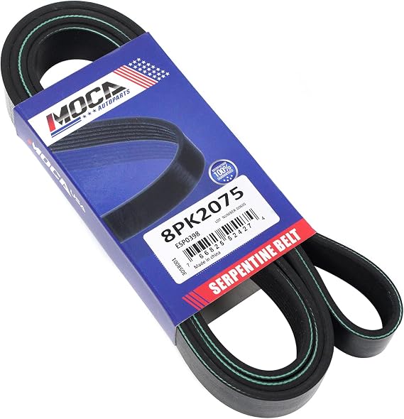 8PK2075 Serpentine Belt fit 1989-1993 for Dodge D250/D350/W250 5.9L, 1989-1990, 1992 for Dodge W350 Turbocharged 5.9L, 1991, 1993 for Dodge W350 5.9L,