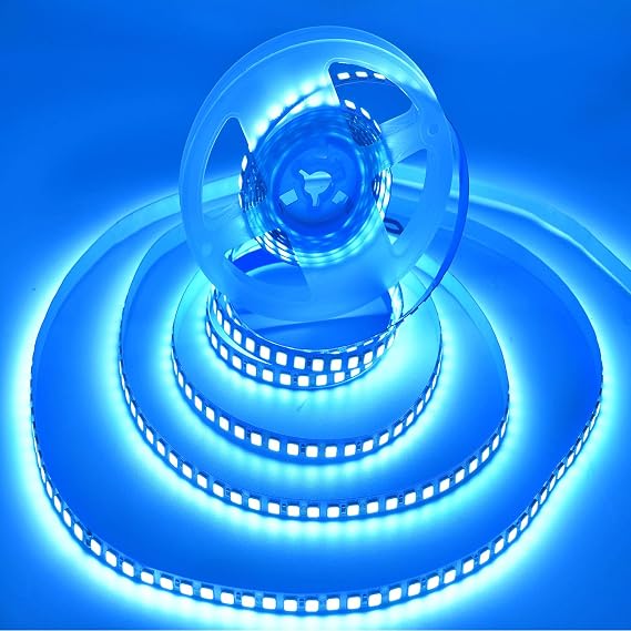 LED Lights Strips, Super Bright DC12V 5m/16.4ft 15000LM SMD5054 (5050 Upgraded) 600 LEDs Strip Lights, Dimmable Flexible LED Ribbon Tape Strips, Non-Waterproof Ice Blue