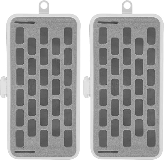 Set of 2 Plastic Bobbin Storage Boxes - Sewing Craft Plastic Case Storage Box (Grey)
