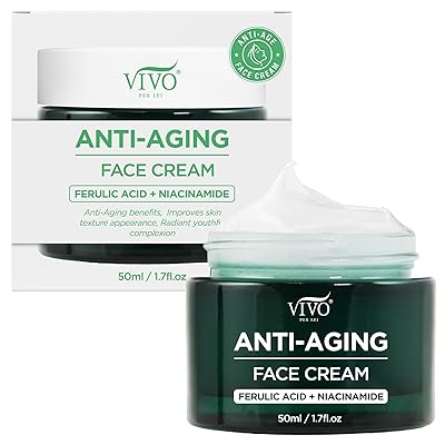 Vivo Per Lei Hyaluronic Acid Cream, Anti Ageing Cream with Retinol for Face, Anti Wrinkle Face Cream with Ferulic Acid, Firming Face Cream for All Skin Types - 1.7 Fl. Oz.