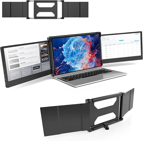 BQAA P2 Laptop Screen Extender Monitor Triple Portable Monitor for Laptop 12 Inch Laptop Monitor Extender Type-C/HDMI for Windows,Mac 13-16'' Laptop