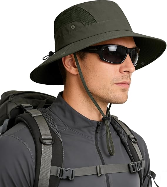 Sun Hat for Men Women UV Protection Wide Brim Fishing Hats Breathable UPF 50+ Boonie Bucket Hats Beach Safari Hiking Garden