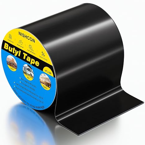 Joist Tape for Decking 6" x 50', 1 Rolls Weatherproof Butyl Tape, Weather Resistance and Anti-Corrosion, Self-Adhesive Joist Tape for Decking 2 Inch, Extend Deck Life for Wood Joists Beams Roof Rv