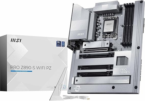MSI PRO Z890-S WiFi PZ Motherboard, Back-Connect ATX - Supports Intel Core Ultra Processors (Series 2), LGA 1851 - DDR5 Memory Boost (8600+ MT/s OC), PCIe 5.0 x16, M.2 Gen5, Wi-Fi 7, 2.5G LAN