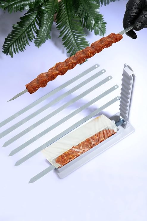 Rotanev 4 Shish GIFT Kebaptik Adana Urfa Kebab Mold Apparatus Practical Fast Kebab Machine Box