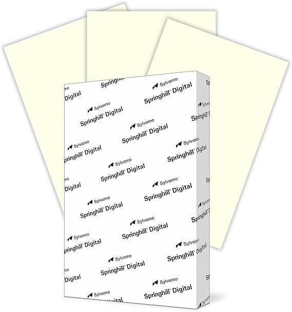 Springhill 11 x 17 Cream Copy Paper, 24lb Bond/60lb Text, 89gsm Colored Printer Paper with Smooth Finish Versatile and Flexible Computer Paper 024046R, 500 Sheets (1 Ream)