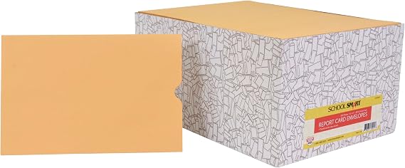 School Smart Report Card Envelope, 28 lb, 6 x 9 Inches, Kraft, Pack of 500
