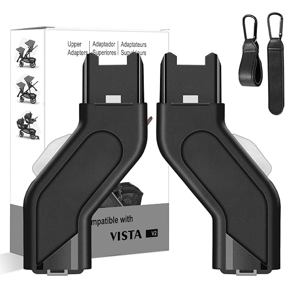 Upper Adapter Compatible with UPPAbaby Vista and Vista V2 and Vista V3 Strollers/Bassinet, Toddler Seat, Aria, Mesa V2, or Mesa Max Infant-Secure (Car Seats Accessories 1Set+2 Pcs Stroller Hooks)