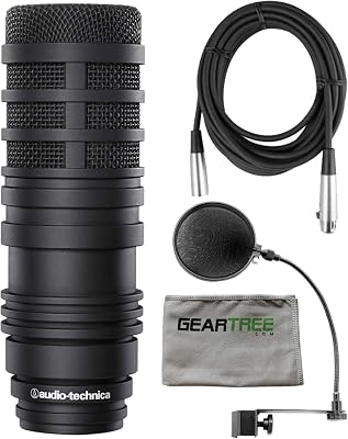 Audio Technica BP40 Large-Diaphragm Dynamic Broadcast Microphone wPop Filter,