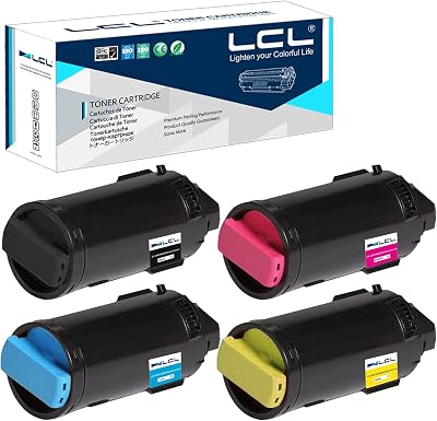 LCL Remanufactured Toner Cartridge Replacement for Xerox VersaLink C605 C600 C600N C600DN 106R03899 106R03896 106R03897 106R03898 for VersaLink C600 C605 C600DT C600DX C600DXF C600DXP C600N KCMY