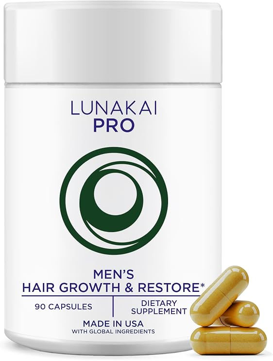 Lunakai USA Made Hair Vitamins for Men, 90 Capsules