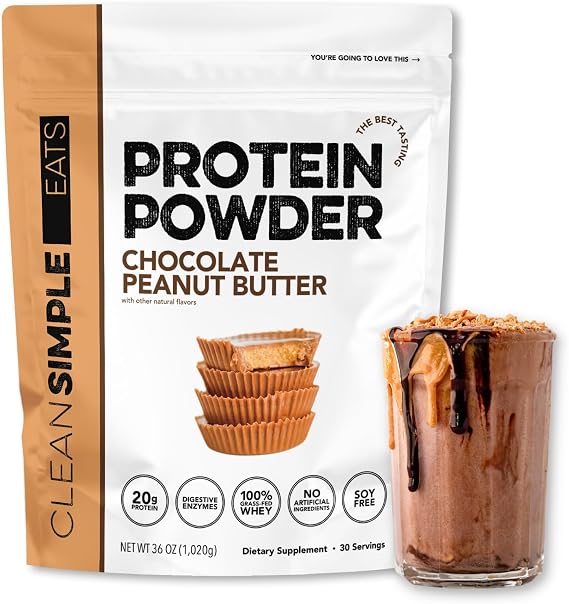 Clean Simple Eats Whey Protein Powder, Chocolate Peanut Butter, 30 Servings
