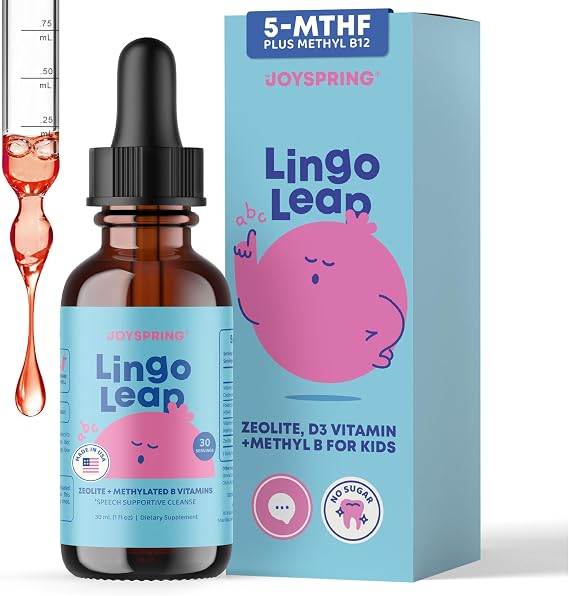 JoySpring LingoLeap Kids Methylfolate B9 Drops, Grape, 30 Servings