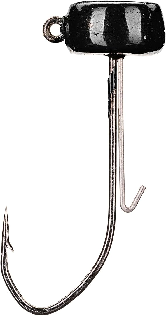 Strike King (TGNH316-1) Tour Grade Ned Rig Head Fishing Lure, 10 - Black, 3/16 oz, Unique Head Shape