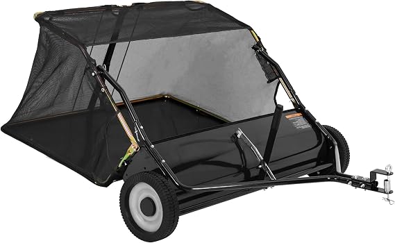 42" Tow Behind Lawn Sweeper, 14 cu.ft. Large Capacity Leaf Collection Bag