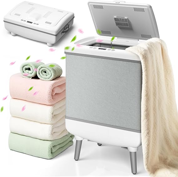 AGLUCKY Foldable Towel Warmer,35L Large Cap. with PTC Heating, Aromatherapy & Heat/Delay Timer, Fits Up to Three 45"X70" Oversized Towels, ETL Certified Towel Warmers, Towel Dryer for Home Spa