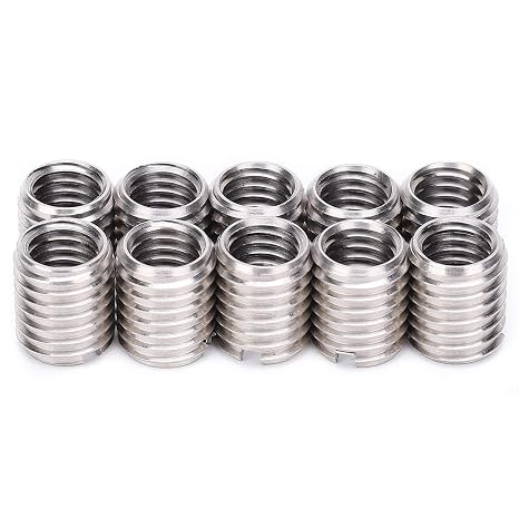 10 Pieces Threaded Insert Reducing Nut m10 to m8 Thread Reducer M8x1.25 M10x1.5 12mm Coarse Female Thread Male Thread Stainless Steel Repair Insert Nut Threaded Gewindeeins?tze