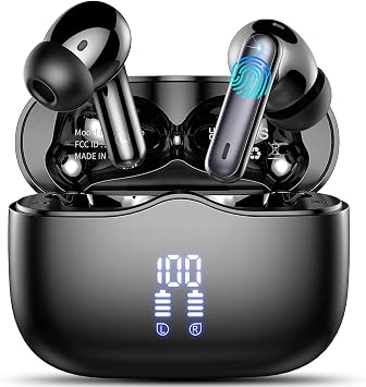 Wireless Earbuds, Bluetooth 5.4 Headphones in Ear with HiFi Stereo Deep Bass, 4 ENC Noise Cancelling Mic Wireless Earphones 40H Playtime, Bluetooth