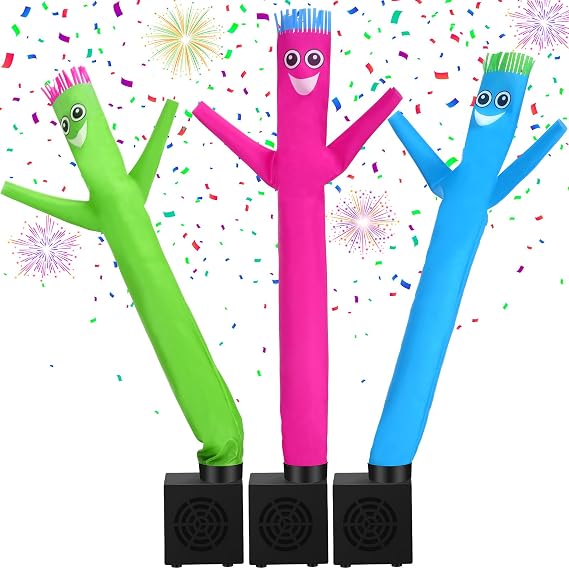 Poen 3 Pcs Cute Mini Inflatable Tube Guy with Blower Waving Dancer