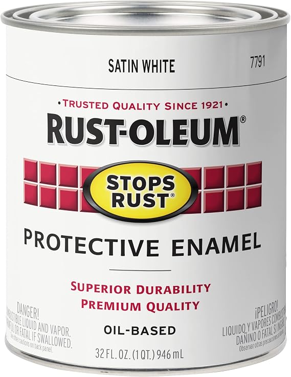 Rust-Oleum Stops Rust Brush On Protective Enamel Paint, Satin White