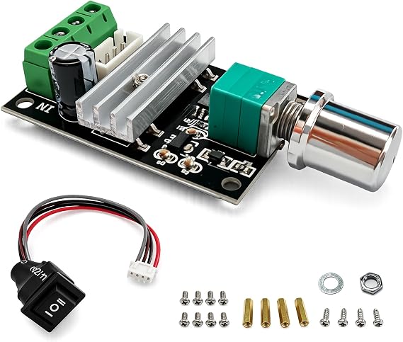 DC Motor Speed Controller ,DC 12V 24V 36V 48V 60V Motor Pulse Width Modulator Regulator Motor Variable Speed Controller (3A + Speed Control + Direction Switch)