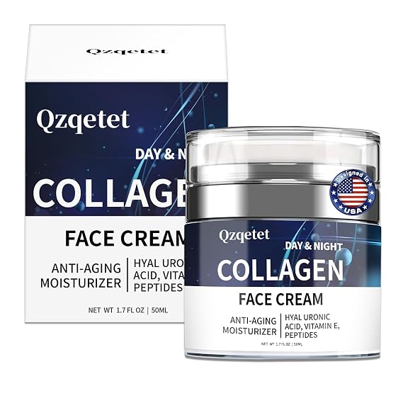 Collagen Cream for Face, Anti-Aging Face Moisturizer with Retinol and Hyaluronic Acid, Daily Hydrating Lotion, Neck and Decollete, Moisturizing Cream to Reduce Wrinkles for Women and Men