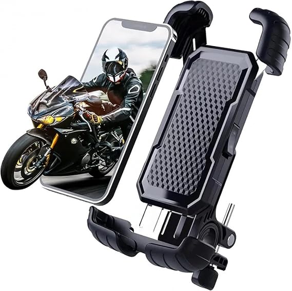 hobimtek HT-171 Bicycle Phone Holder Handlebar Type Motorcycle Phone Holder 360 Rotatable Shock Absorber Holder