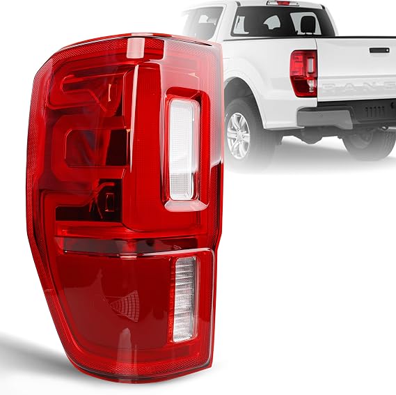 LED Tail Lights for Ford Ranger 2019 to 2023 - Brake Taillight Assembly Replacement for KB3Z13405G and FO2800274 - Rear Lamp w/Blind Spot (Module NOT Included) - Driver Left Side LH