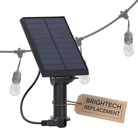 Brightech Replacement Solar Panel Ambience Pro - 2- Pin Half Moon Connector - Compatible ONLY with Brightech 1W Solar-Powered Outdoor String Lights - Commercial Grade - 1 Solar Panel